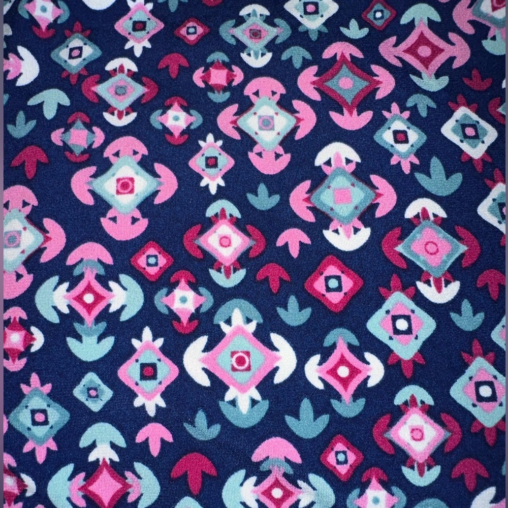 Lularoe XL blue geometric print Maxi skirt. Pink, turquoise, white - Picture 2 of 6
